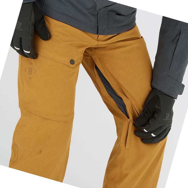 Men's Salomon UNTRACKED Ski Pants Brown | 79410-CZBE