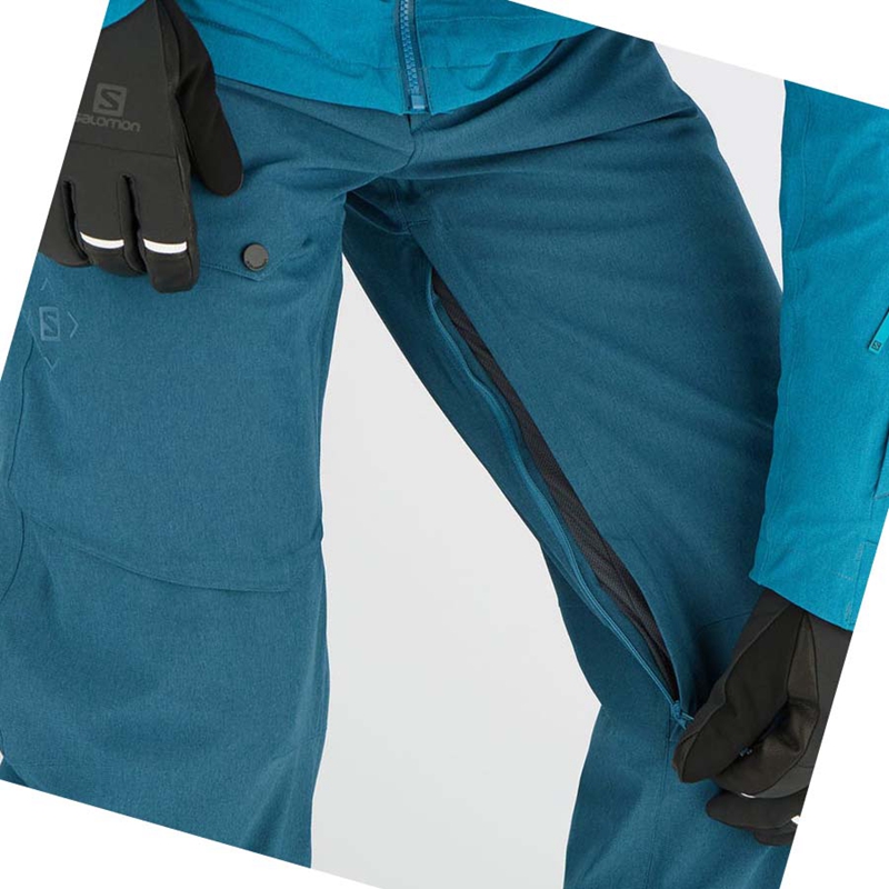 Men's Salomon UNTRACKED Ski Pants Navy | 76019-QVDC