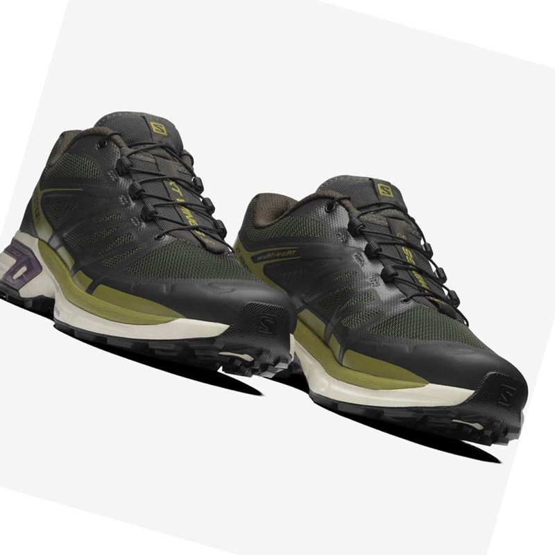 Men's Salomon XT-WINGS 2 Sneakers Black / Olive | 75023-BPAN