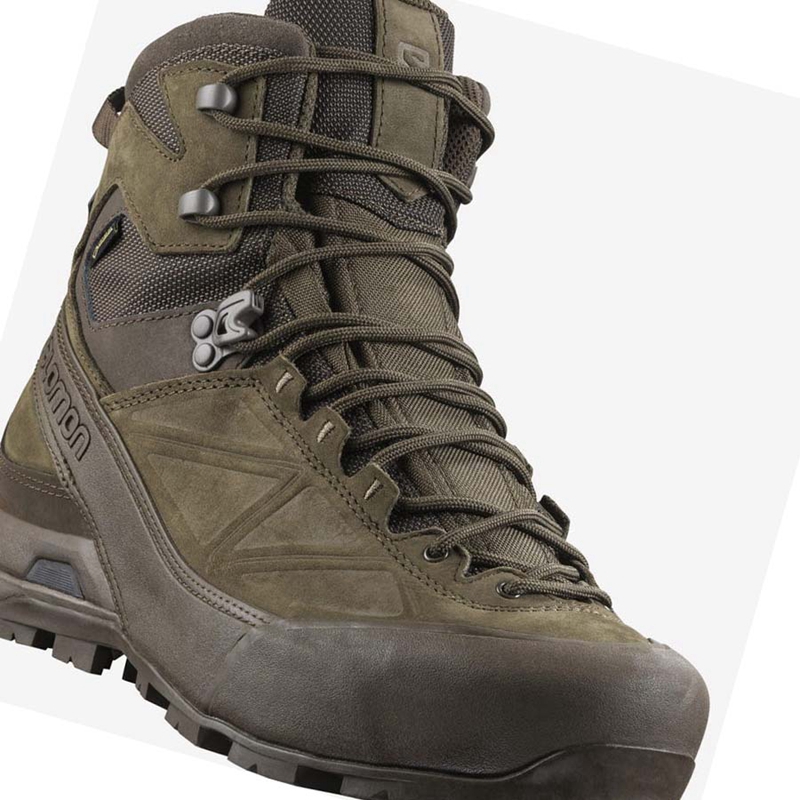 Men's Salomon X ALP GORE-TEX FORCES Boots Brown | 72509-BALE