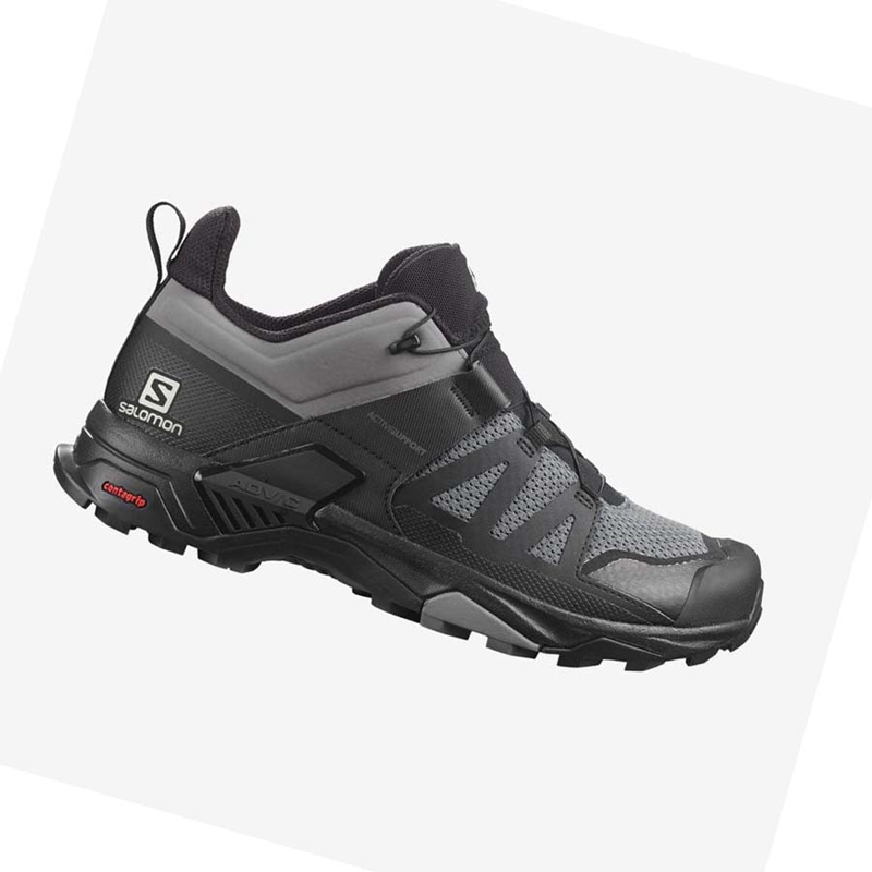 Men\'s Salomon X ULTRA 4 Hiking Shoes Grey / Black | 15847-UKEG