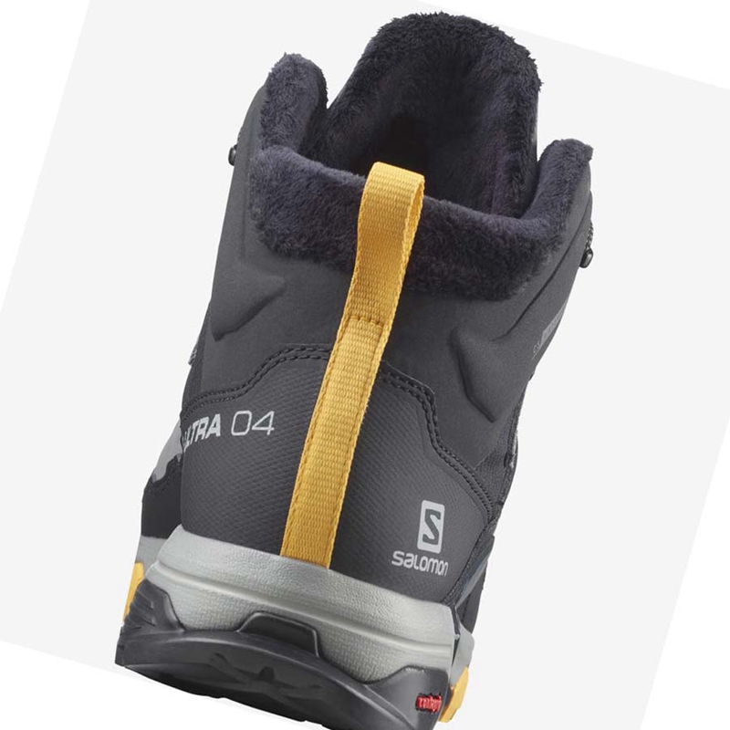 Men's Salomon X ULTRA 4 MID WINTER THINSULATE™ CLIMASALOMON™ Winter Boots Black / Grey | 06759-YLVW