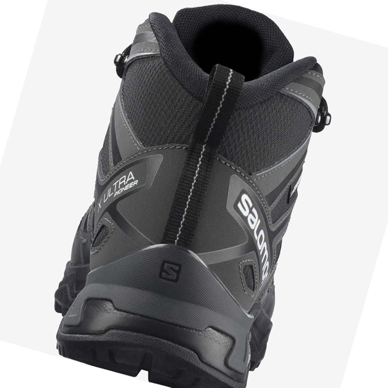 Men's Salomon X ULTRA PIONEER MID CLIMASALOMON™ WATERPROOF Hiking Shoes Grey / Black | 42673-HXIT