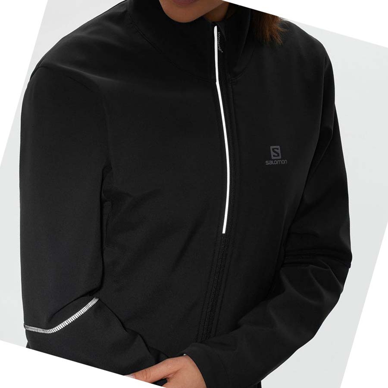 Women's Salomon AGILE SOFTSHELL Jackets Black | 42879-SLCK