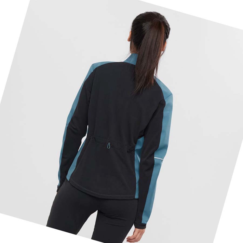 Women's Salomon AGILE SOFTSHELL Jackets Blue | 46821-CAPQ