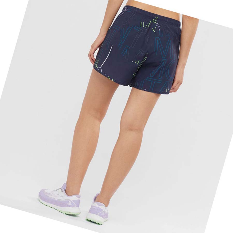 Women's Salomon AGILE Shorts Blue | 59271-MSJV