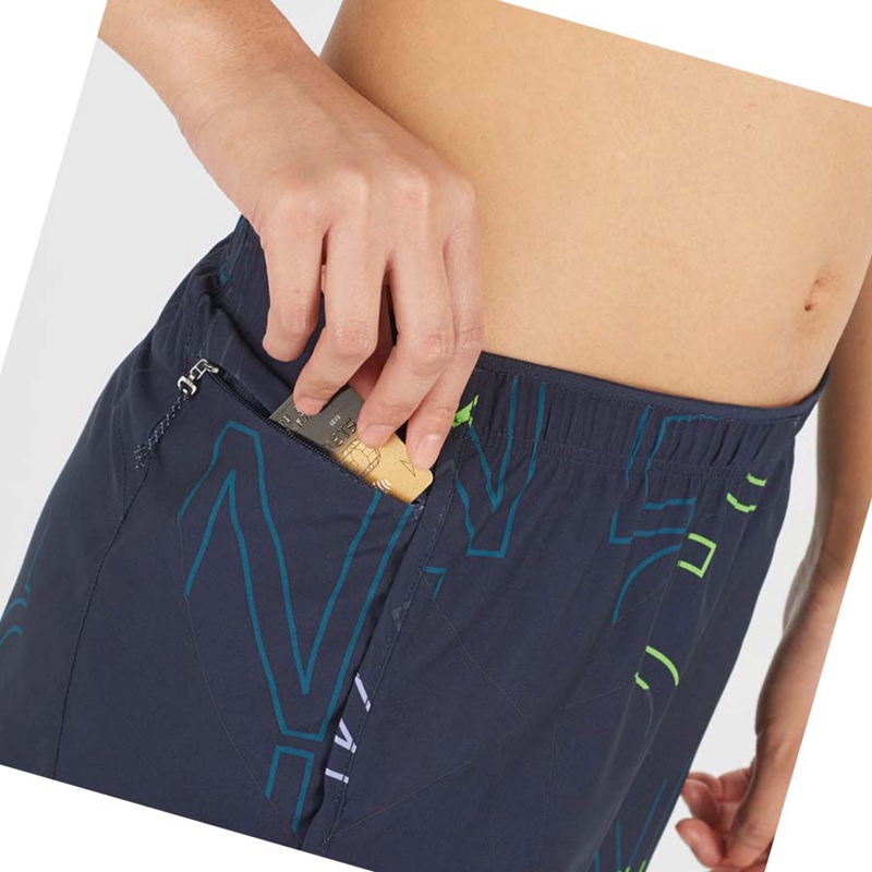 Women's Salomon AGILE Shorts Blue | 59271-MSJV