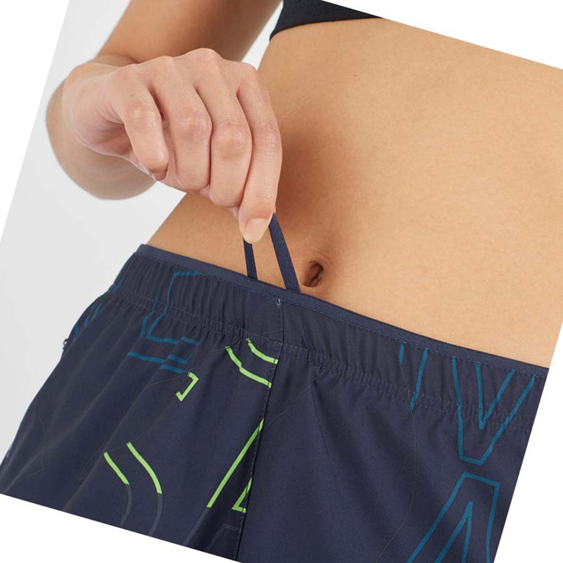 Women's Salomon AGILE Shorts Blue | 59271-MSJV