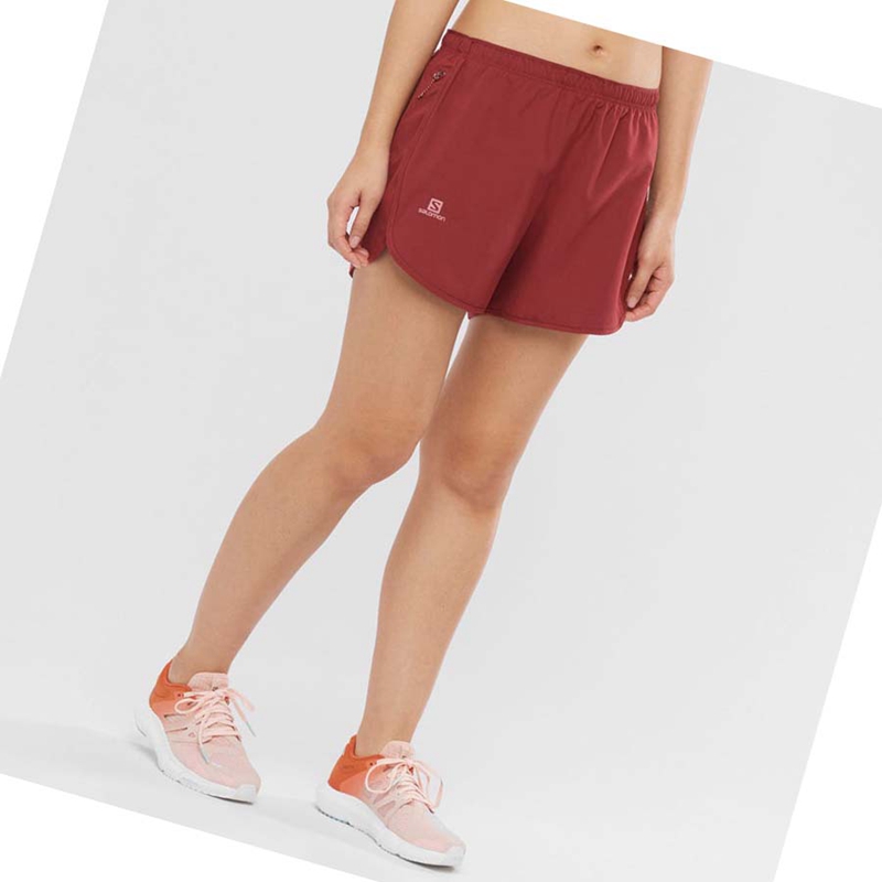 Women's Salomon AGILE Shorts Red | 16934-RWYH