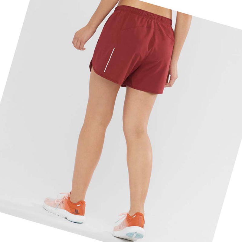 Women's Salomon AGILE Shorts Red | 16934-RWYH