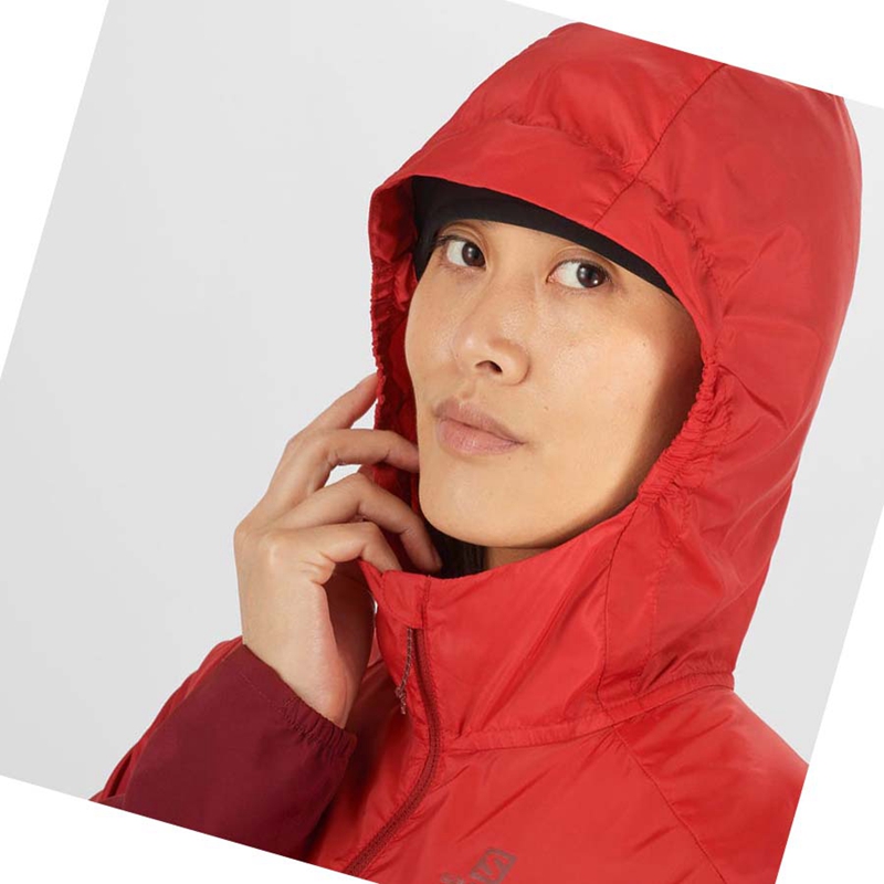 Women's Salomon AGILE WIND WINDBREAKERS Jackets Red | 98754-UONG