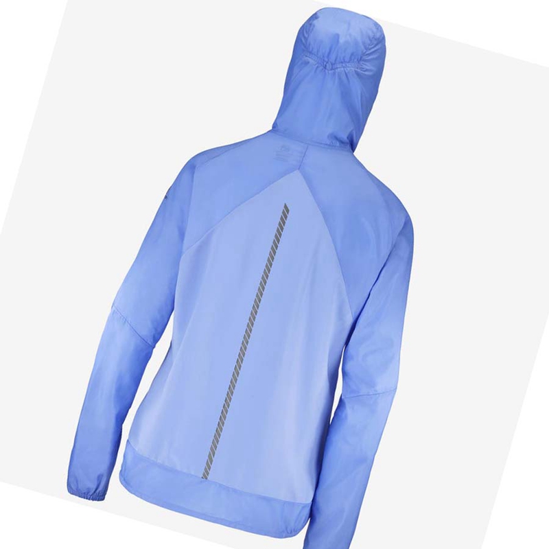 Women's Salomon BONATTI CROSS WIND WINDBREAKERS Jackets Blue | 74015-VQCB