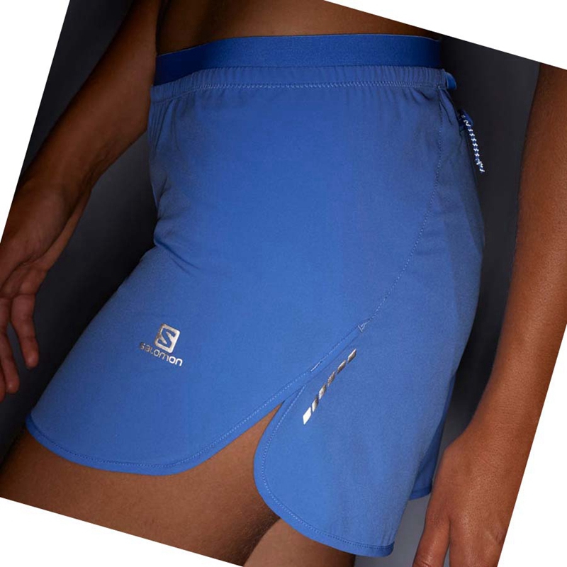 Women's Salomon CROSS 3'' Shorts Blue | 64527-OHRX