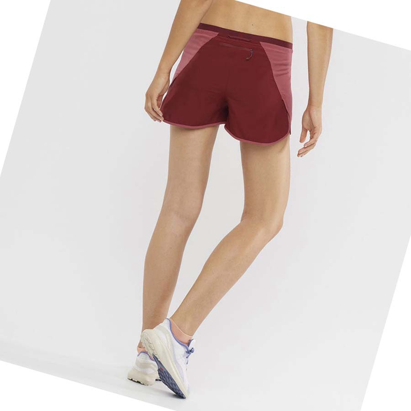 Women's Salomon CROSS 3'' Shorts Red | 72950-PVLZ