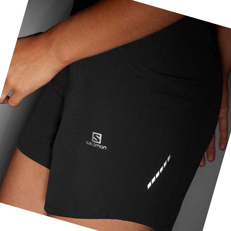 Women's Salomon CROSS 5'' Shorts Black | 71068-OTKP