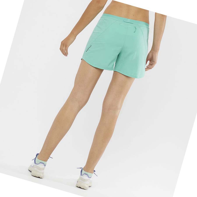 Women's Salomon CROSS 5'' Shorts Blue | 41659-ACUI