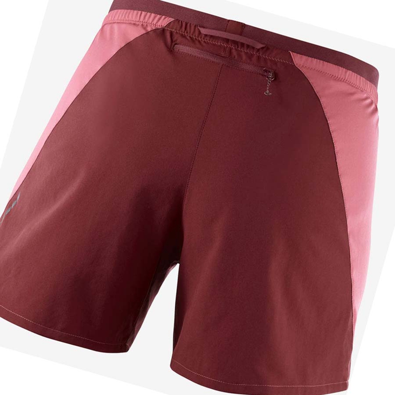 Women's Salomon CROSS 5'' Shorts Red | 09764-QDAE