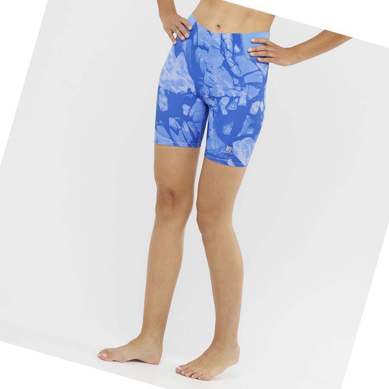 Women's Salomon CROSS MULTI 7'' Shorts Blue | 23871-EPUM