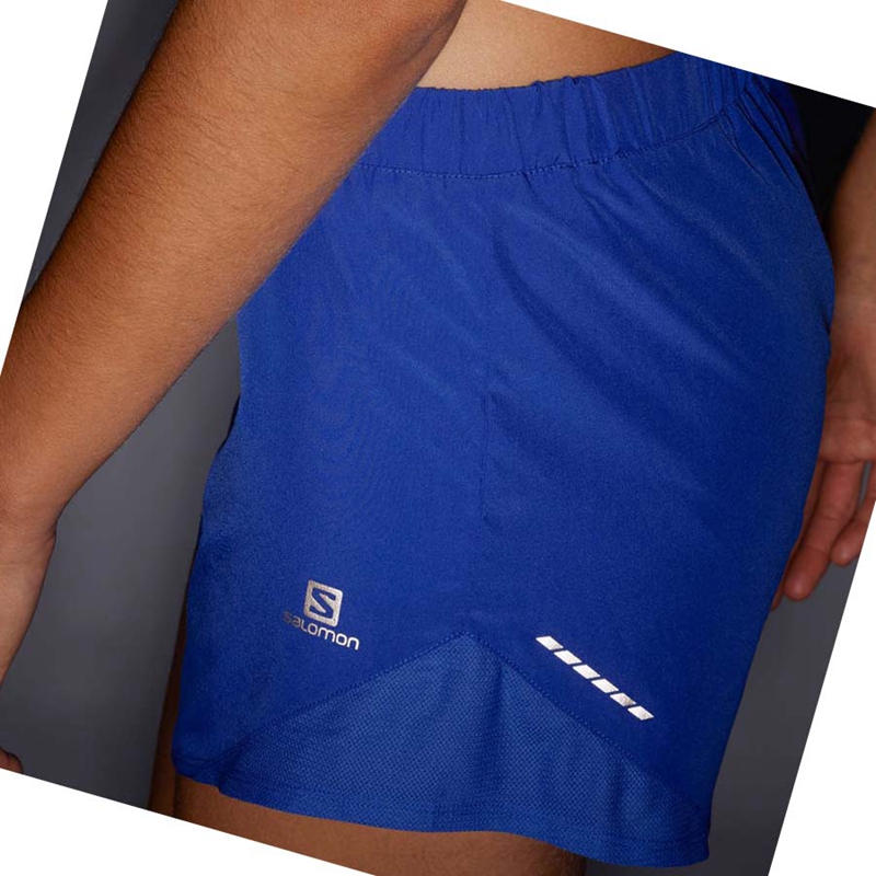 Women's Salomon CROSS REBEL 4'' Shorts Blue | 18956-XVGO