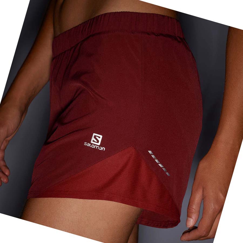 Women's Salomon CROSS REBEL 4'' Shorts Red | 69470-VBAQ