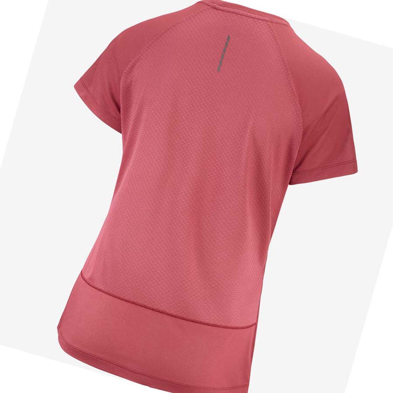 Women's Salomon CROSS REBEL T Shirts Red | 31894-VFMU