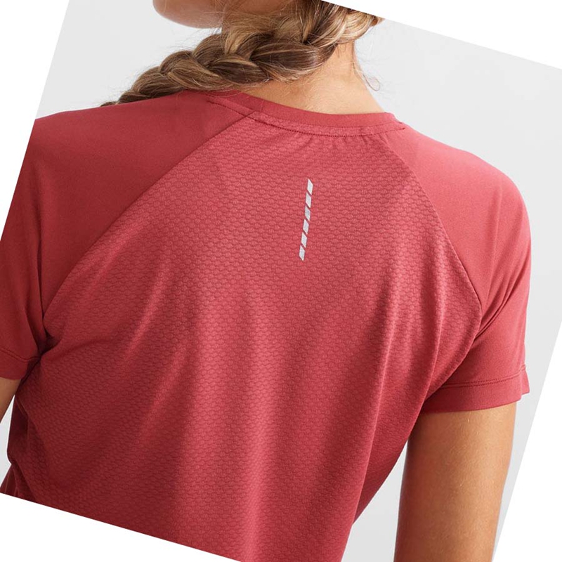 Women's Salomon CROSS REBEL T Shirts Red | 31894-VFMU