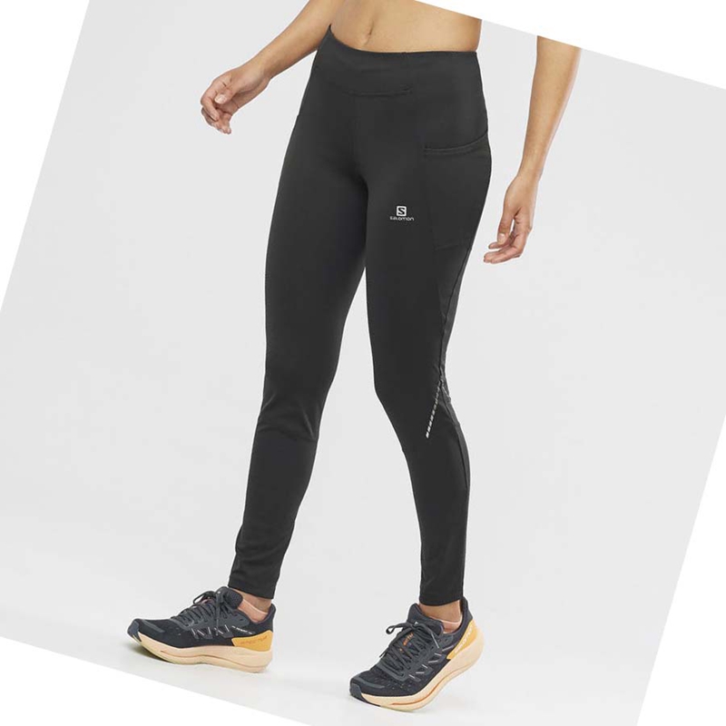 Women's Salomon CROSS RUN 28'' Pants Black | 28093-CPFD