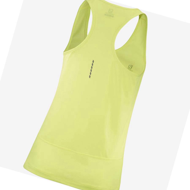 Women's Salomon CROSS RUN T Shirts Green | 69423-BMEI