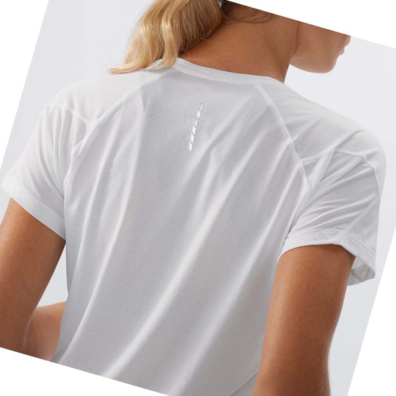 Women's Salomon CROSS RUN T Shirts White | 14530-TURY