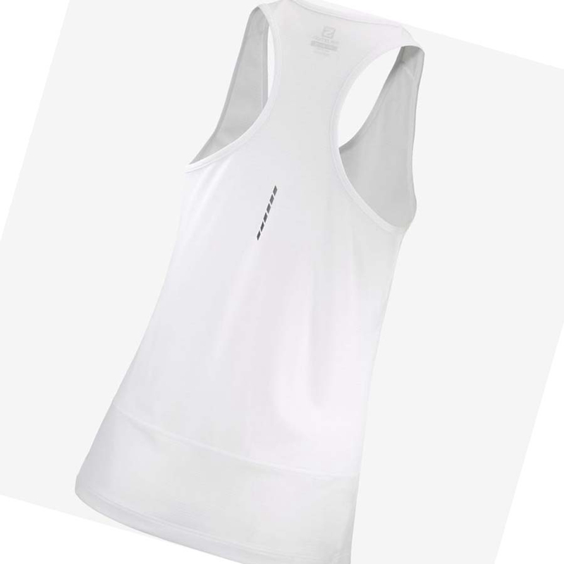 Women's Salomon CROSS RUN T Shirts White | 65491-SVIK