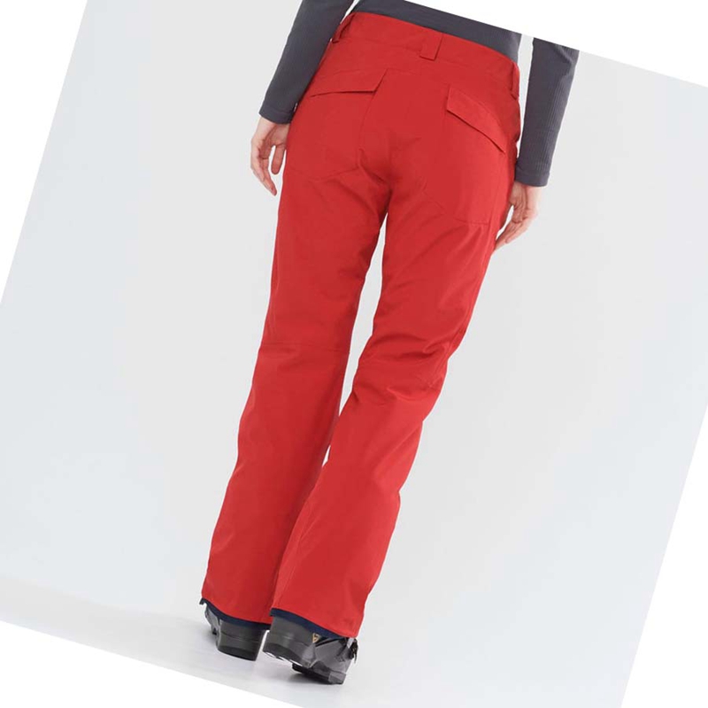 Women's Salomon EDGE Ski Pants Red | 67398-UPYR