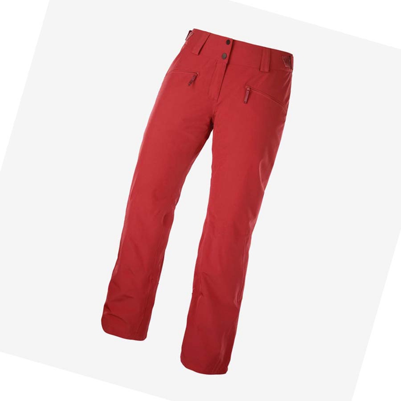 Women\'s Salomon EDGE Ski Pants Red | 67398-UPYR