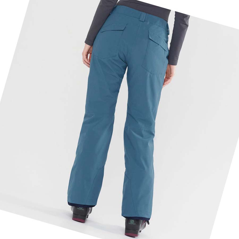 Women's Salomon EDGE Ski Pants Turquoise | 70125-WIBS