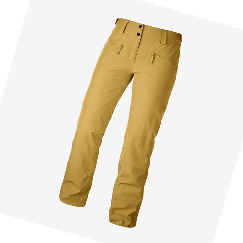 Women\'s Salomon EDGE Ski Pants Yellow | 06253-EVQR