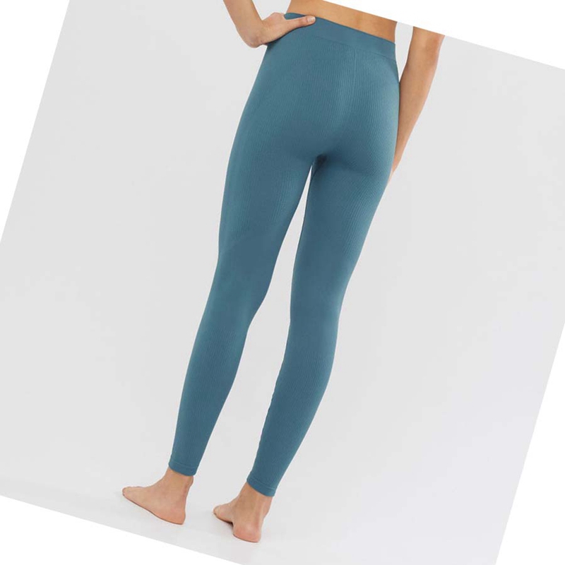 Women's Salomon ESSENTIAL SEAMLESS Pants Blue | 12968-ZJVH