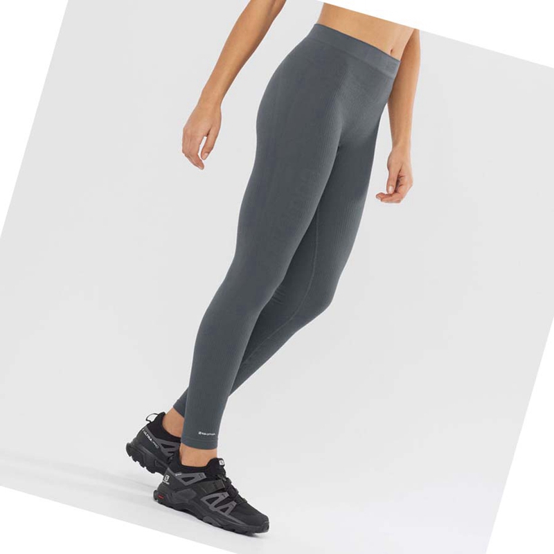 Women's Salomon ESSENTIAL SEAMLESS Pants Black | 34097-YJMF