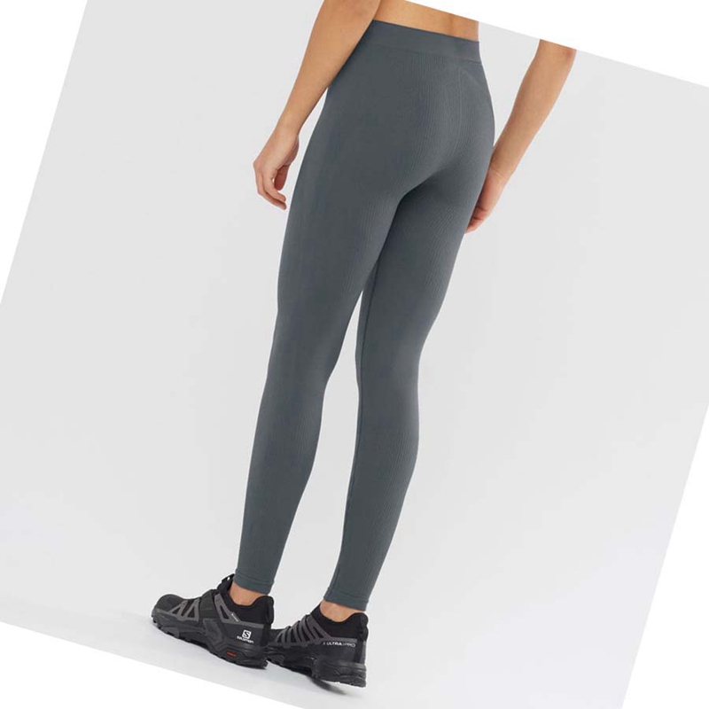 Women's Salomon ESSENTIAL SEAMLESS Pants Black | 34097-YJMF