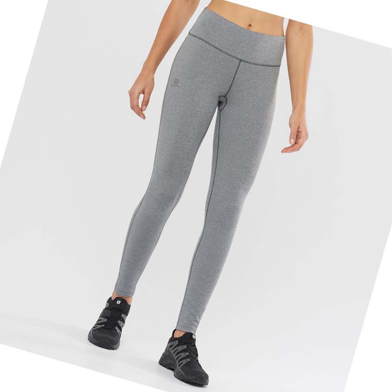 Women's Salomon ESSENTIAL WARM Pants Grey | 16523-PSUJ