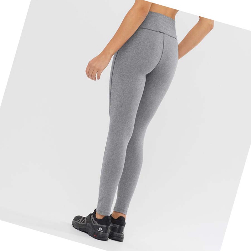 Women's Salomon ESSENTIAL WARM Pants Grey | 16523-PSUJ