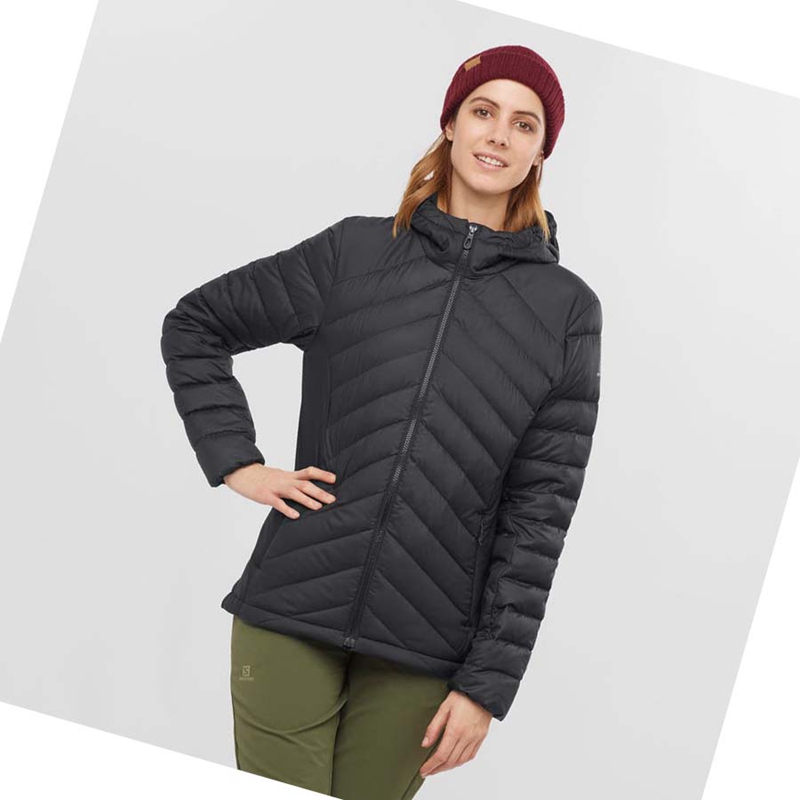 Women's Salomon ESSENTIAL XWARM DOWN INSULATED Jackets Black | 09138-ZUVA