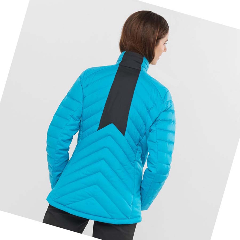 Women's Salomon ESSENTIAL XWARM DOWN INSULATED Jackets Blue | 38615-HNSX