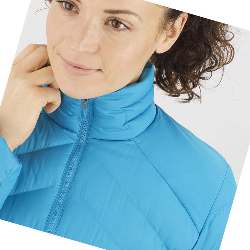 Women's Salomon ESSENTIAL XWARM DOWN INSULATED Jackets Blue | 38615-HNSX