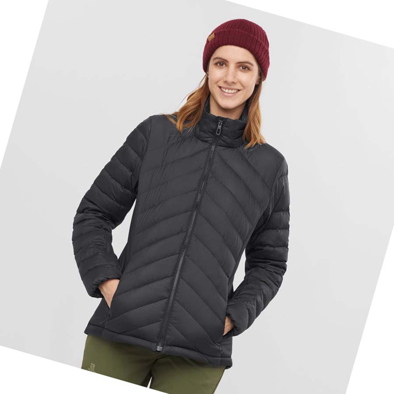 Women's Salomon ESSENTIAL XWARM DOWN INSULATED Jackets Black | 65031-VNRK