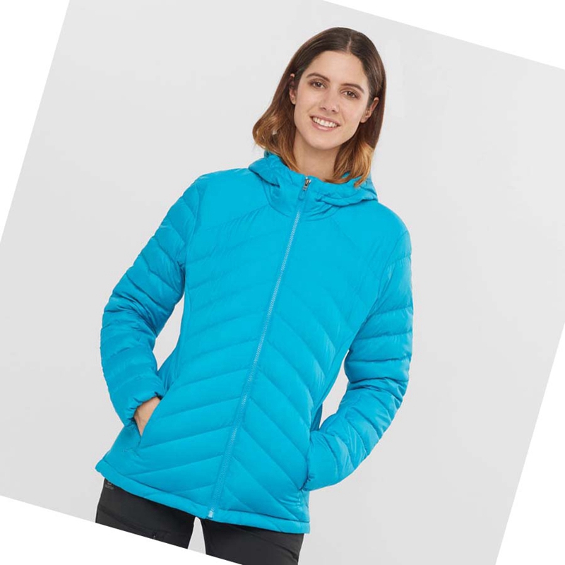 Women's Salomon ESSENTIAL XWARM DOWN INSULATED Jackets Blue | 67243-ZJND