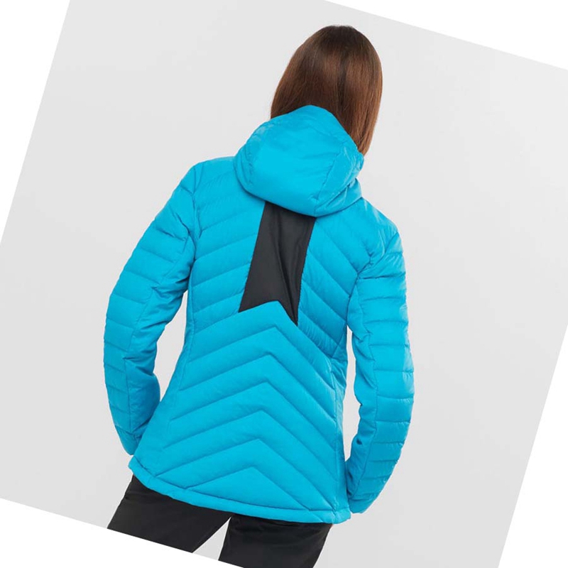 Women's Salomon ESSENTIAL XWARM DOWN INSULATED Jackets Blue | 67243-ZJND