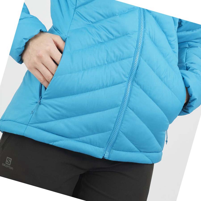 Women's Salomon ESSENTIAL XWARM DOWN INSULATED Jackets Blue | 67243-ZJND