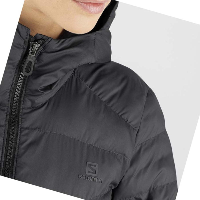 Women's Salomon ESSENTIAL XWARM LONG INSULATED Jackets Black | 39652-VEFH