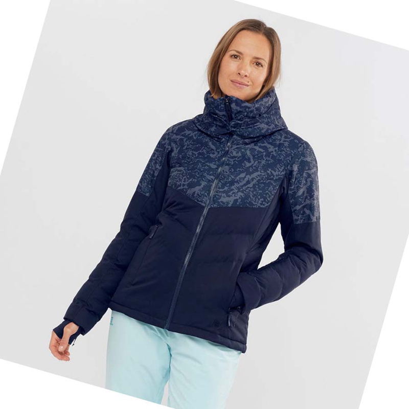 Women's Salomon NEW PREVAIL Ski Jackets Blue | 73104-WNFP