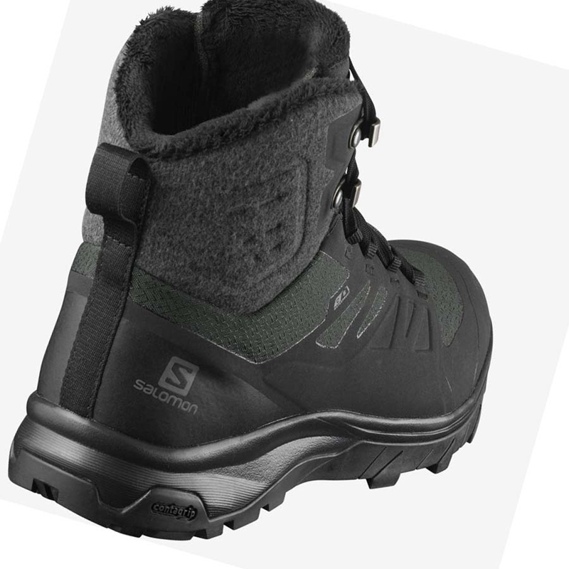 Women's Salomon OUTBLAST THINSULATE™ CLIMASALOMON™ WATERPROOF Winter Boots Black | 02718-FTZG