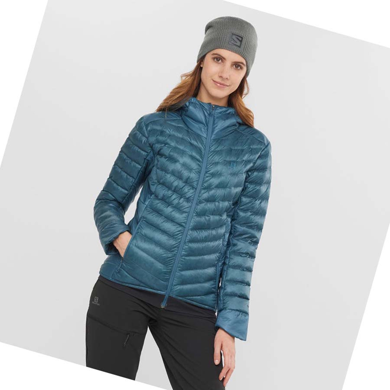 Women's Salomon OUTLINE DOWN INSULATED Jackets Blue | 95314-WBTX